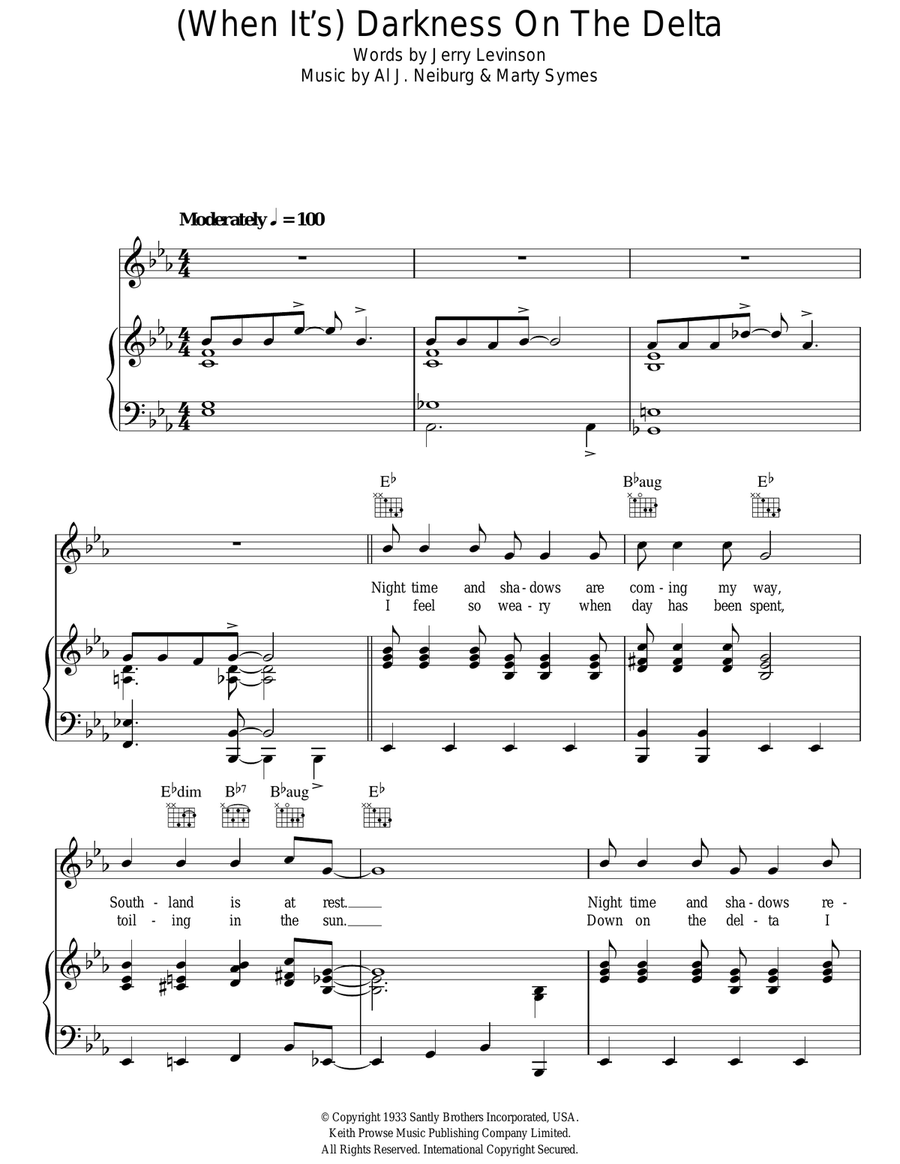 (When It's) Darkness On The Delta Guitar scores gallery preview page 1