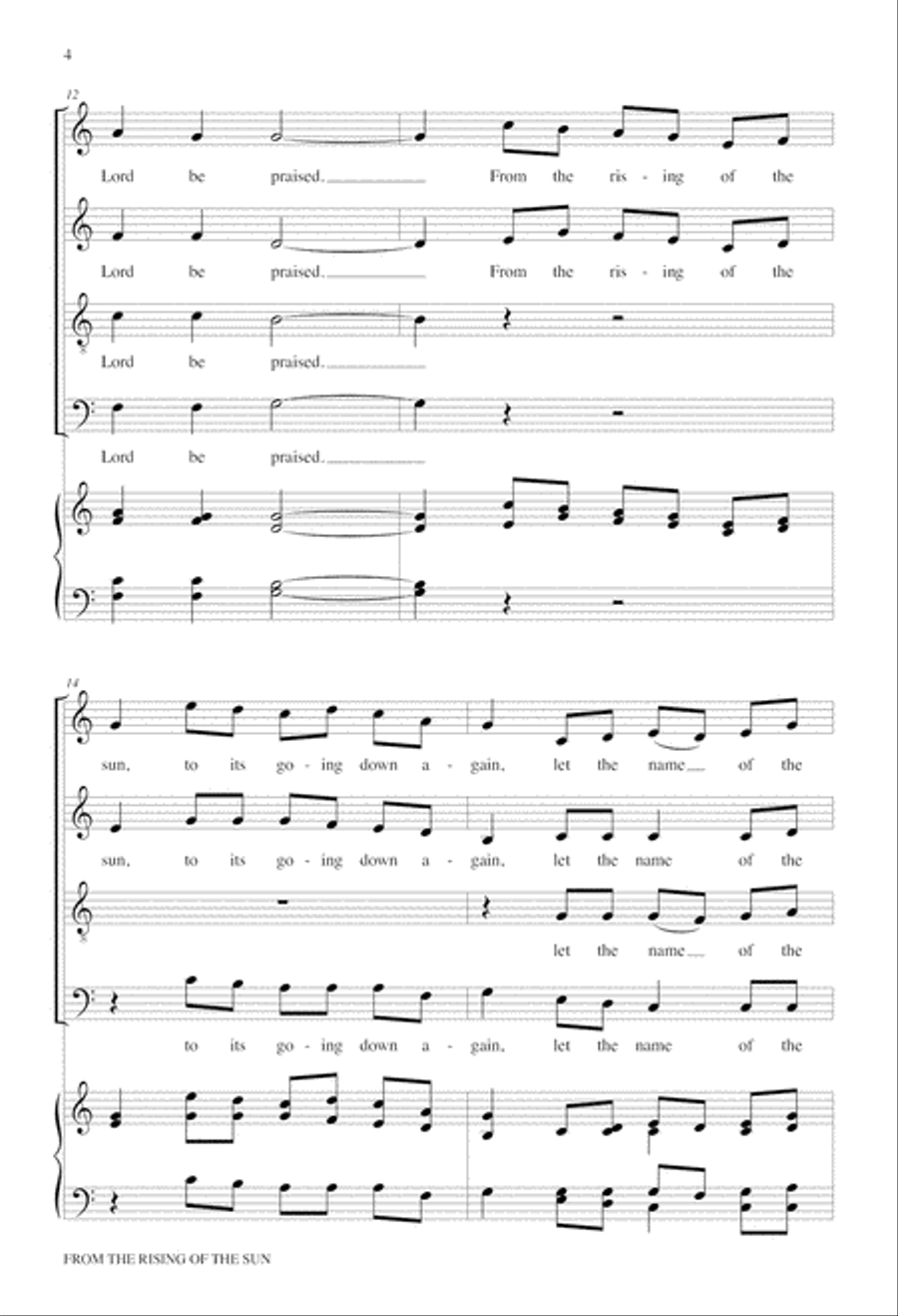 From the Rising of the Sun 4-Part scores gallery preview page 4