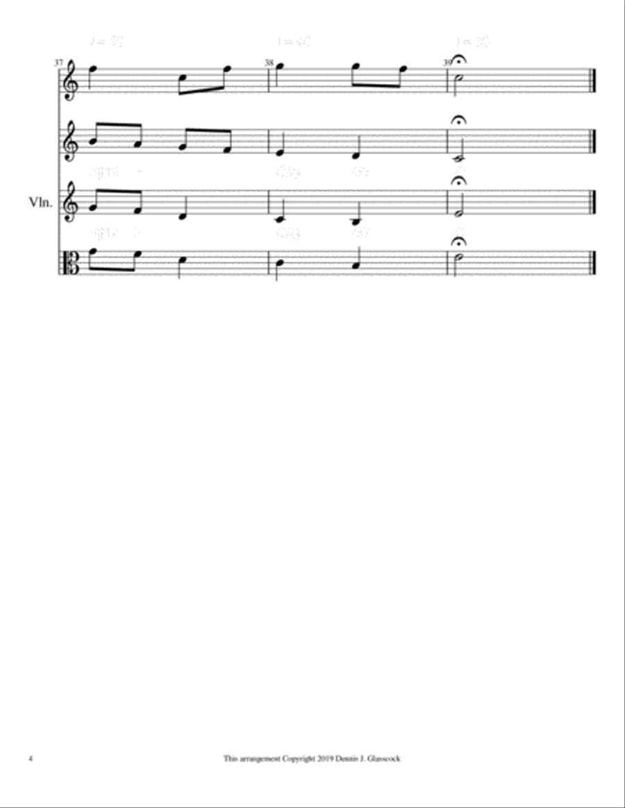 12 Sacred Trios (or Duets) for Flute, Violin & Viola (Violin II) Small Ensemble scores gallery preview page 4