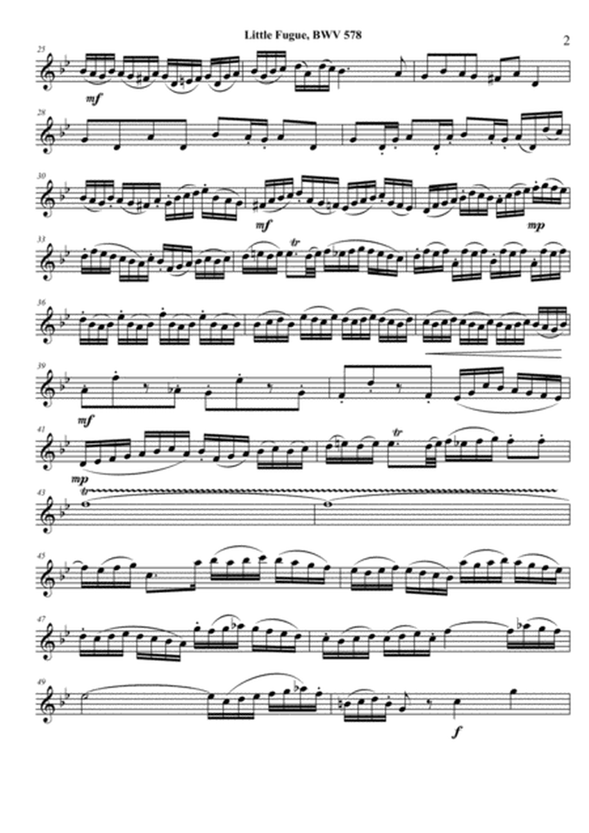 Little Fugue in G minor (transposed to D minor)--arr. sax quartet (SATB or AATB) image number null
