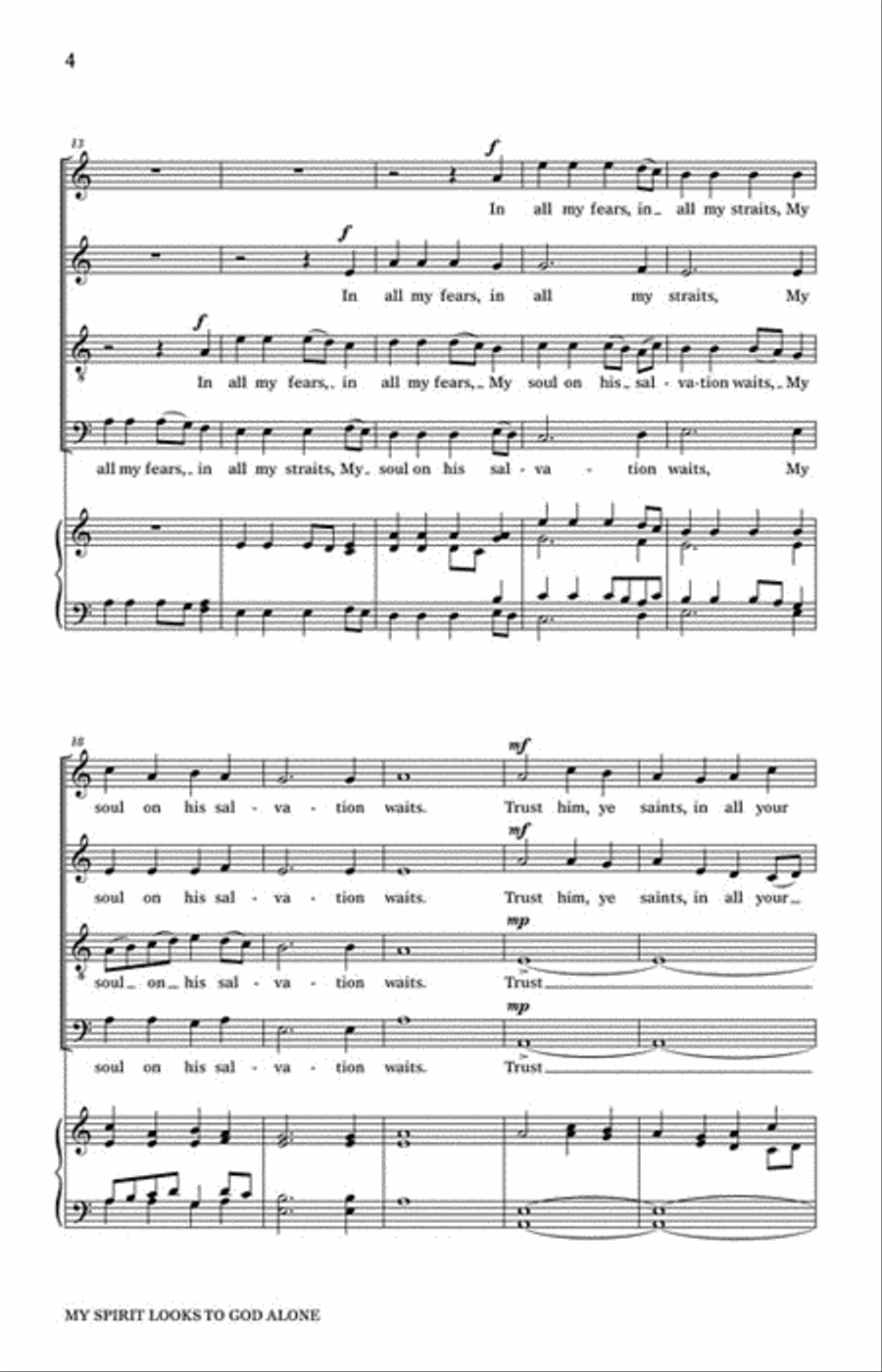My Spirit Looks to God Alone 4-Part scores gallery preview page 3