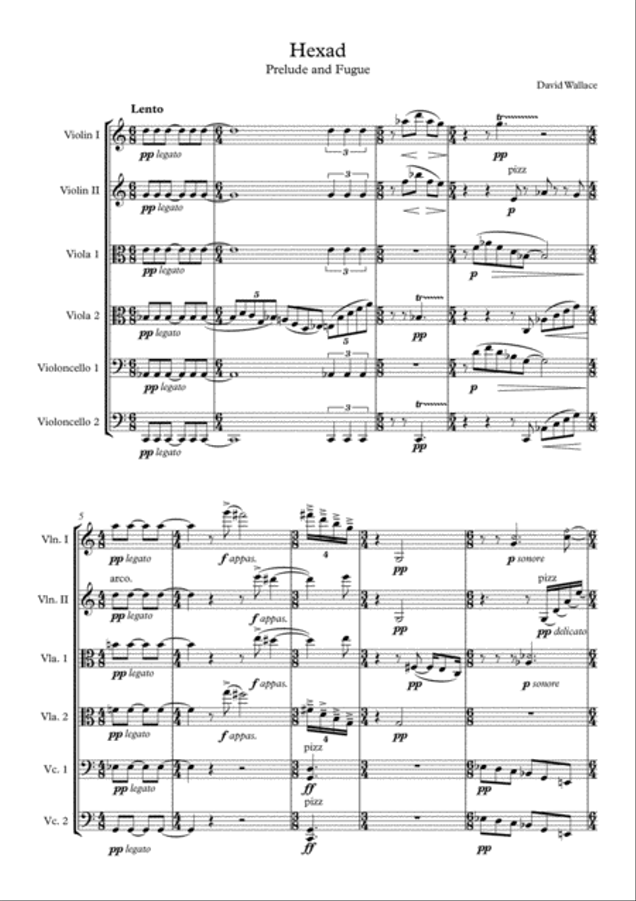 Hexad for String Sextet String Orchestra scores gallery preview page 1