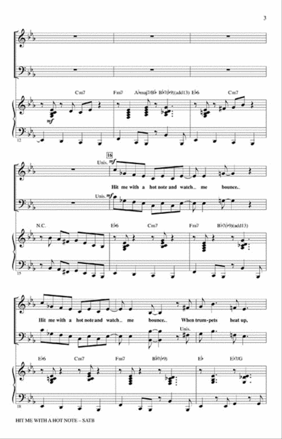 Hit Me with a Hot Note 4-Part scores gallery preview page 3