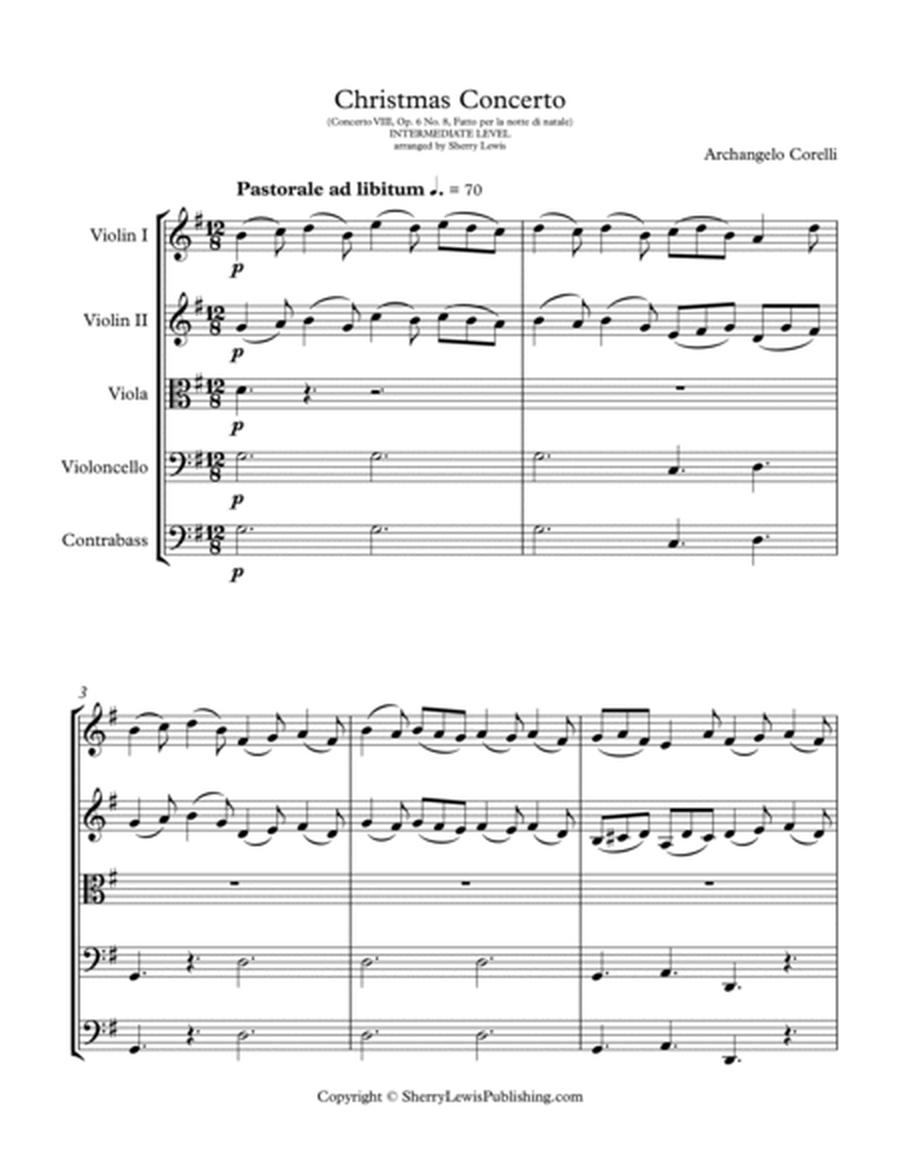 CHRISTMAS CONCERTO- PASTORALE - STRING ORCHESTRA - Concerto VIII Op. 6 No. 8, Fatto per la notte di image number null