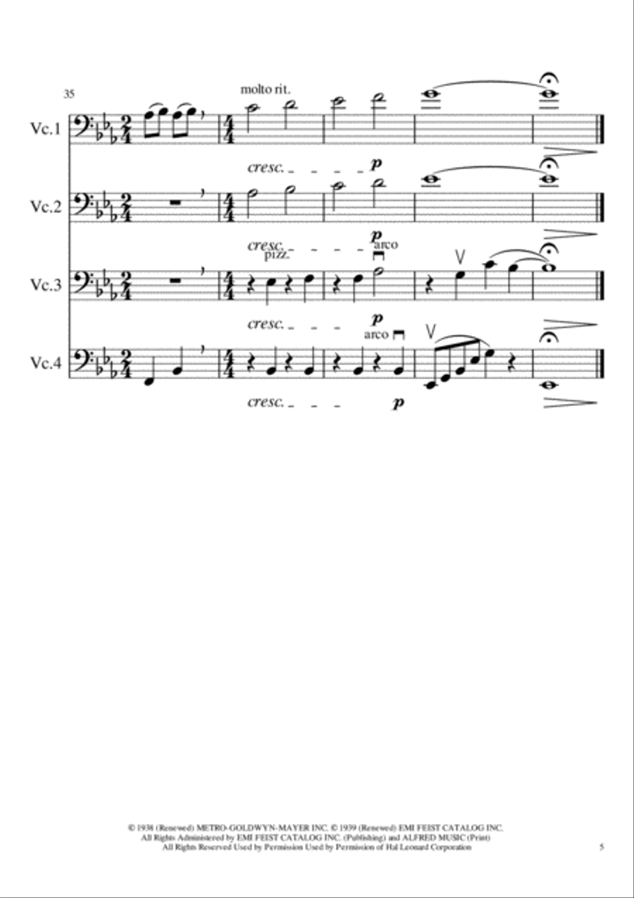 Over The Rainbow (from The Wizard Of Oz) Cello Solo scores gallery preview page 5