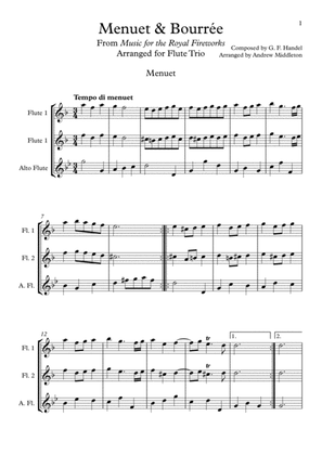 Menuet & Bourree arranged for Flute Trio