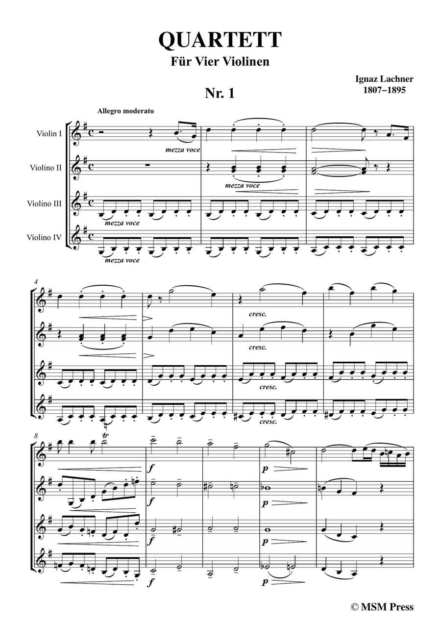 Lachner-Violin Quartet,Op.107 in G Major,for Vier Violinen Violin Solo scores gallery preview page 3