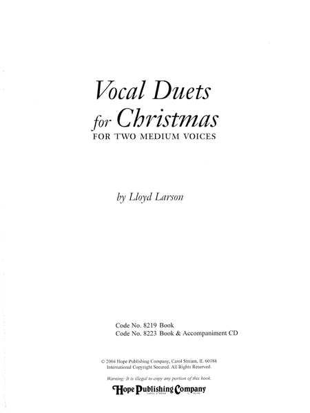 Vocal Duets for Christmas (2 Medium Voices)-Digital Download
