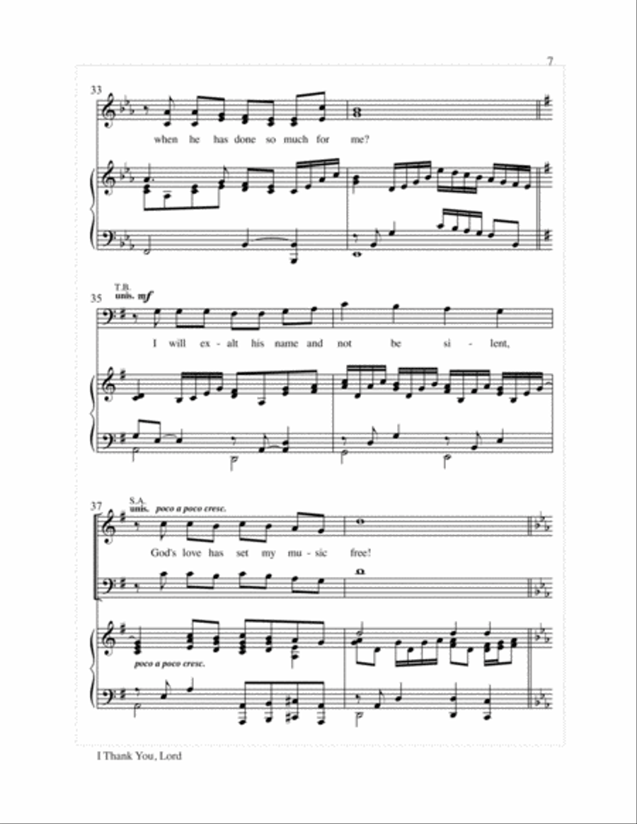 I Thank You, Lord 4-Part scores gallery preview page 8