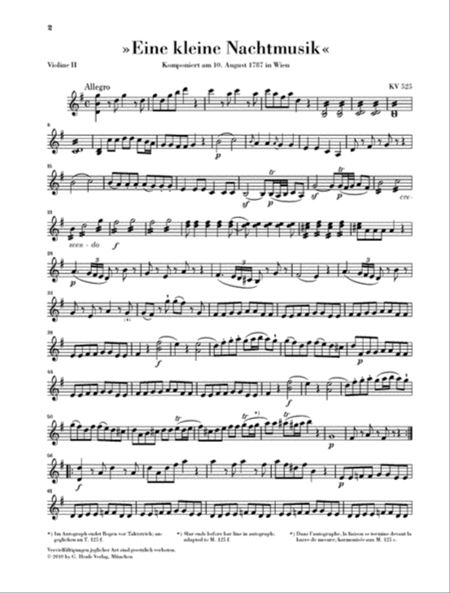 Divertimento K525 “Eine kleine Nachtmusik” String Quartet scores gallery preview page 3