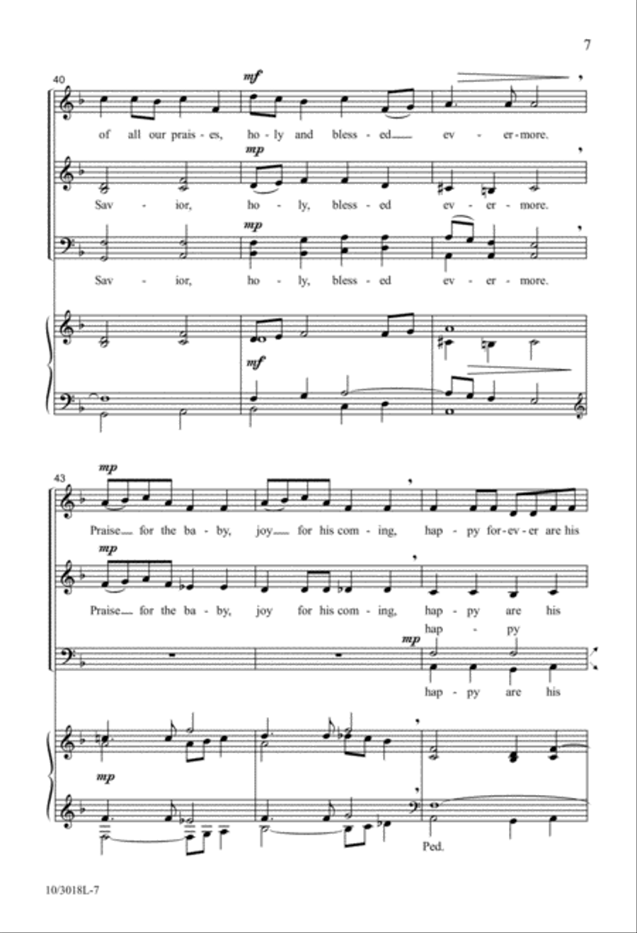 Child in the Manger 4-Part scores gallery preview page 7