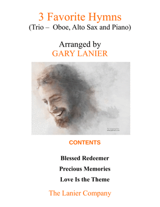 Book cover for 3 FAVORITE HYMNS (Trio - Oboe, Alto Sax & Piano with Score/Parts)