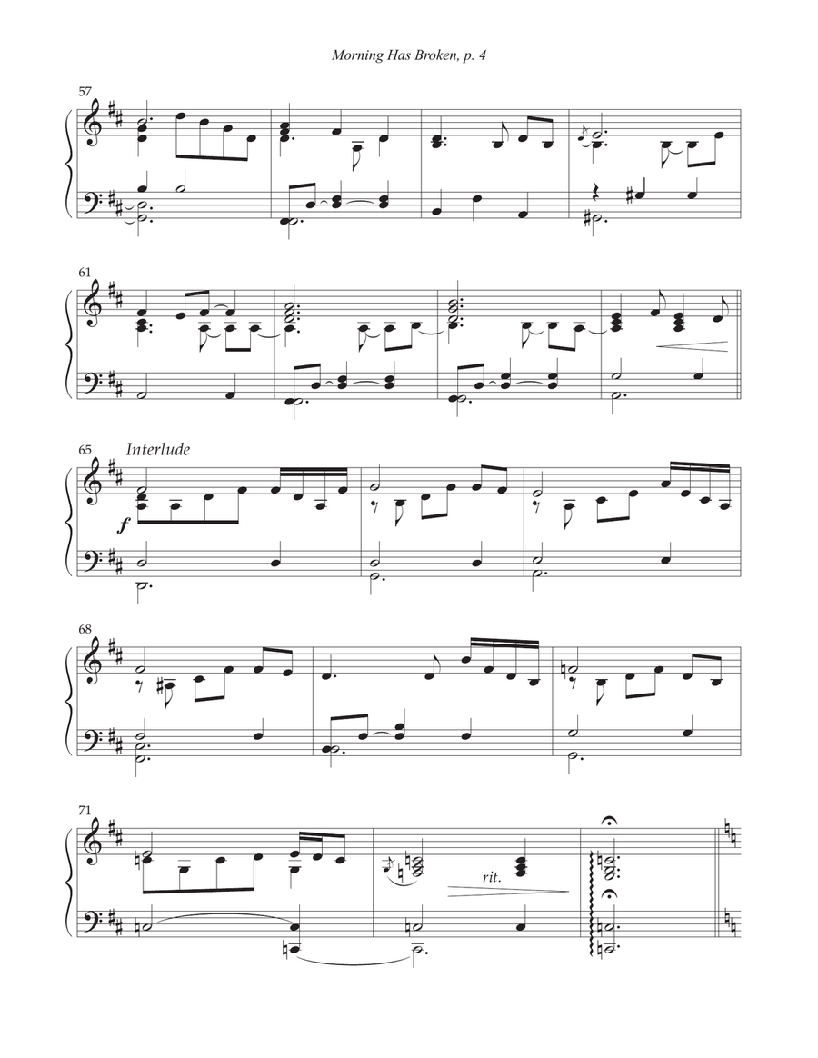 Morning Has Broken Piano Solo scores gallery preview page 5