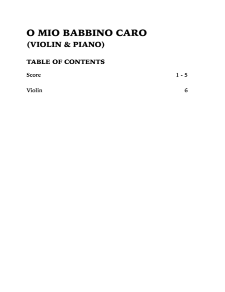 O Mio Babbino Caro (Violin and Piano) image number null