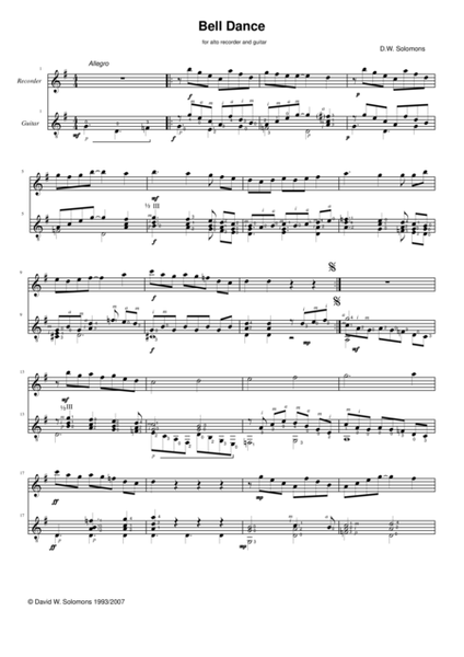 Bell Dance for alto recorder and guitar image number null