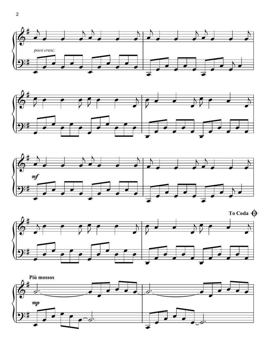 Nuvole Bianche Easy Piano scores gallery preview page 2