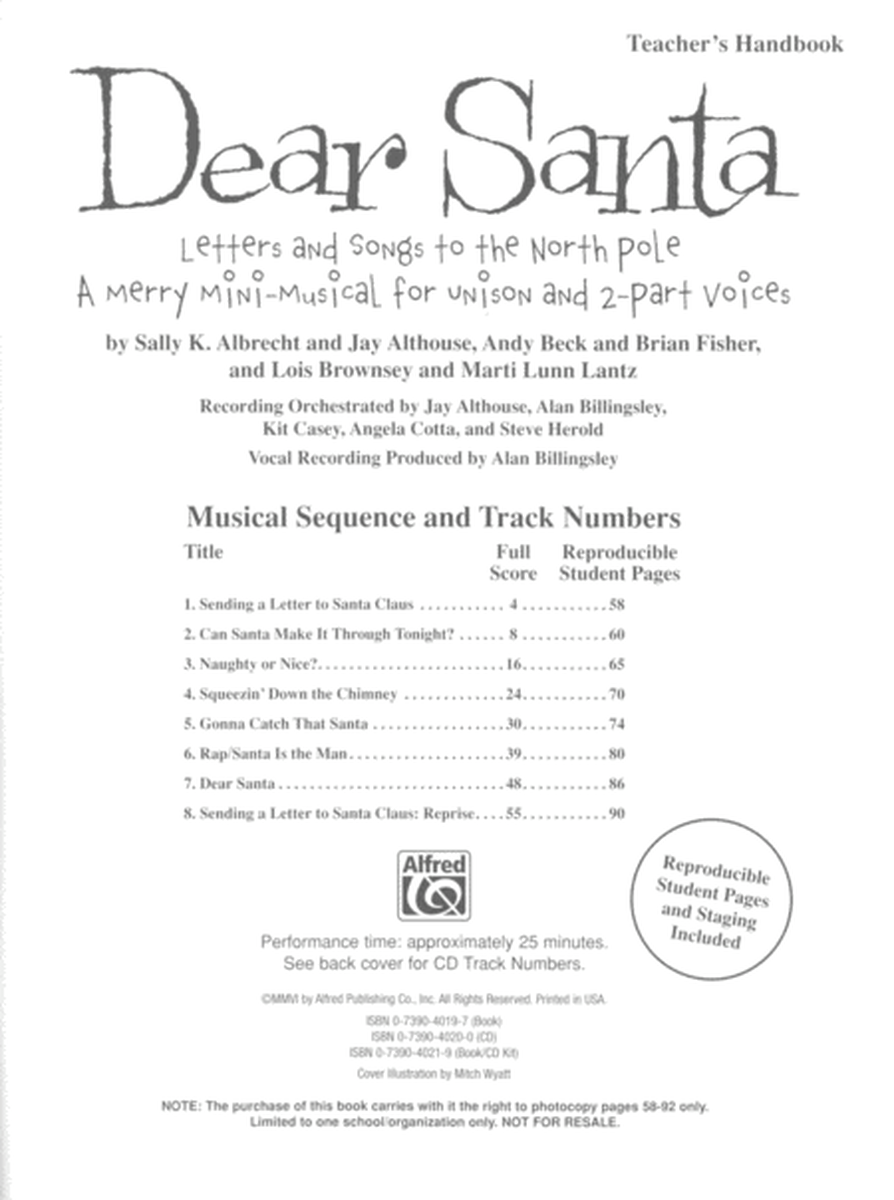 Dear Santa: Letters and Songs to the North Pole - Teacher's Handbook image number null