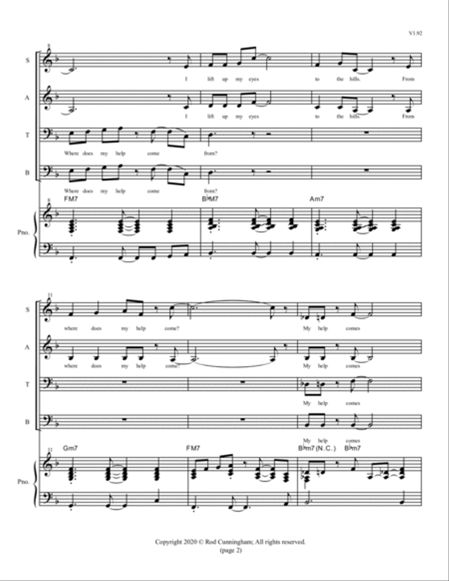 I Lift My Eyes 4-Part scores gallery preview page 2