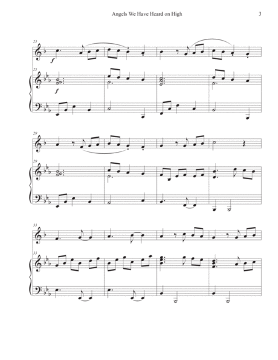 Angels We Have Heard on High (Trumpet-Piano) Trumpet Solo scores gallery preview page 3