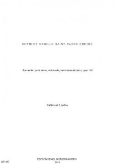 Barcarolle : pour violon, violoncelle, harmonium et piano, opus 108