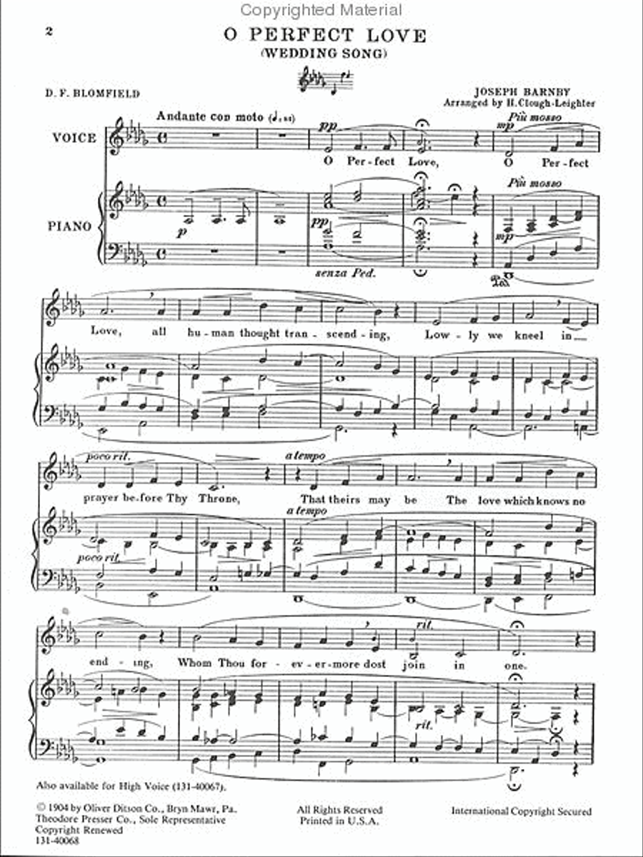 O Perfect Love Chamber Music scores gallery preview page 2
