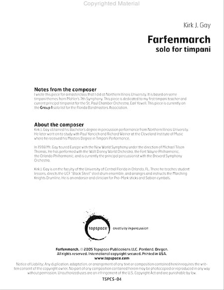 Farfenmarch Percussion scores gallery preview page 2