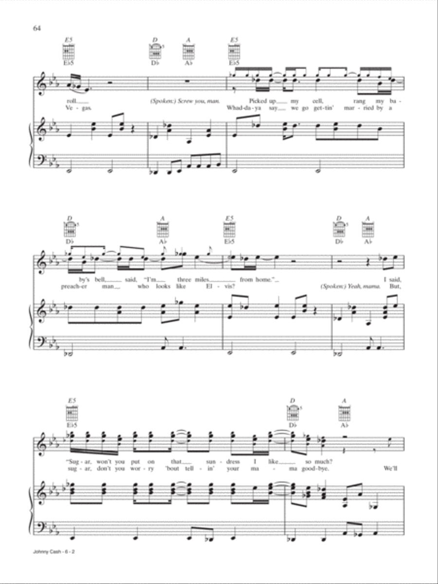 Johnny Cash Piano, Vocal, Guitar scores gallery preview page 2