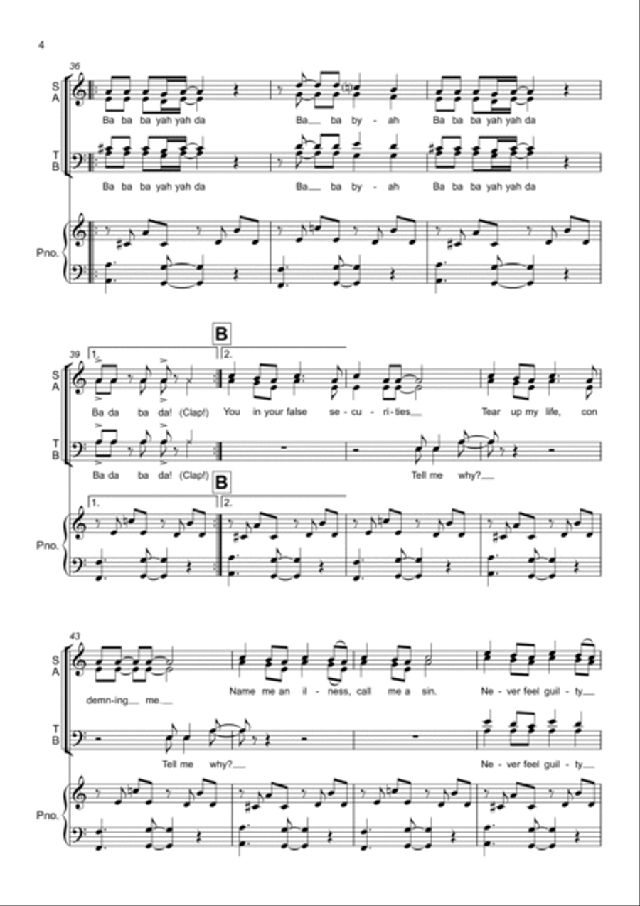 Tell Me Why Tell Me Why 4-Part scores gallery preview page 4
