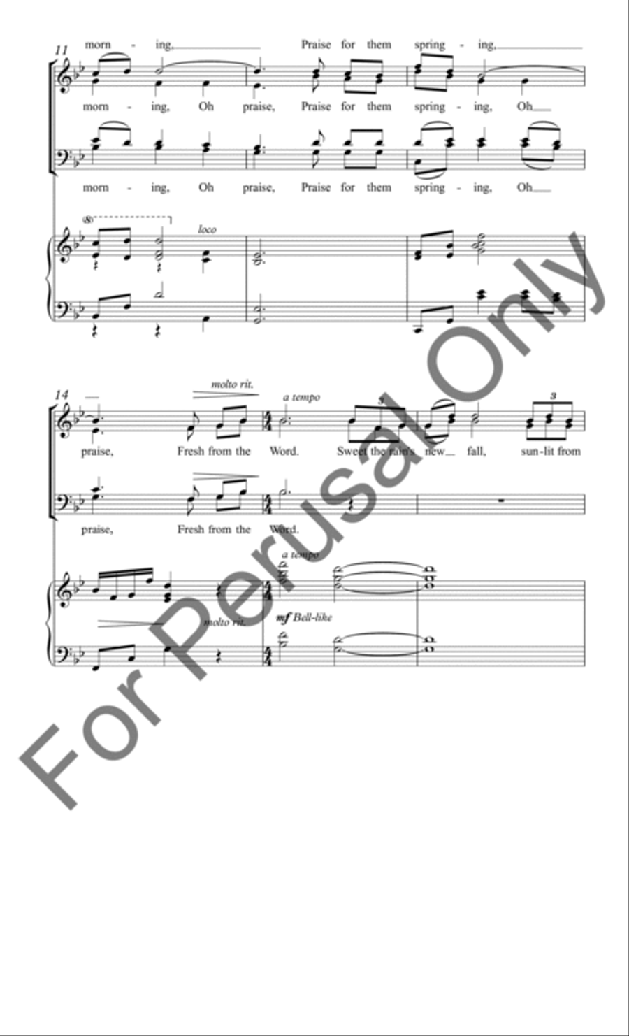 Morning Has Broken 4-Part scores gallery preview page 3