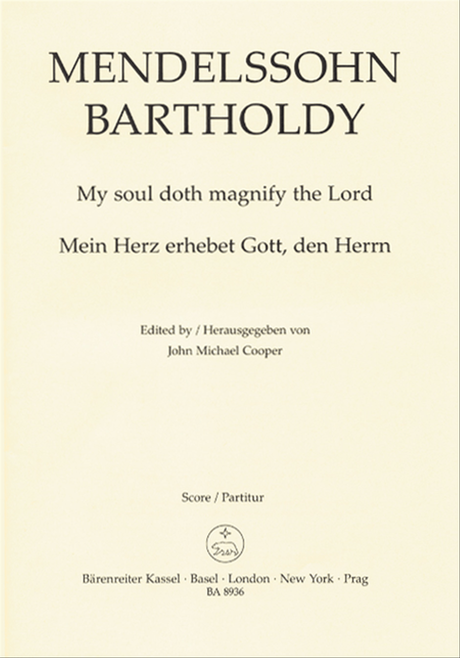 Book cover for My soul doth magnify the Lord, op. 69