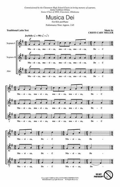 Musica Dei by Cristi Cary Miller SSA - Sheet Music