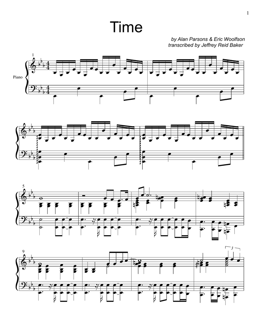 Time Piano Solo scores gallery preview page 1
