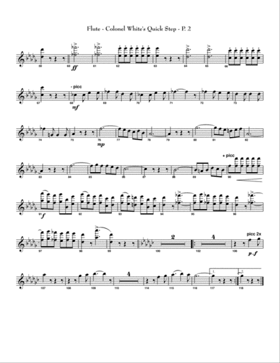 Band Music of the Civil War: Colonel White's Quickstep by C.S. Grafulla - Concert Band Concert Band scores gallery preview page 4