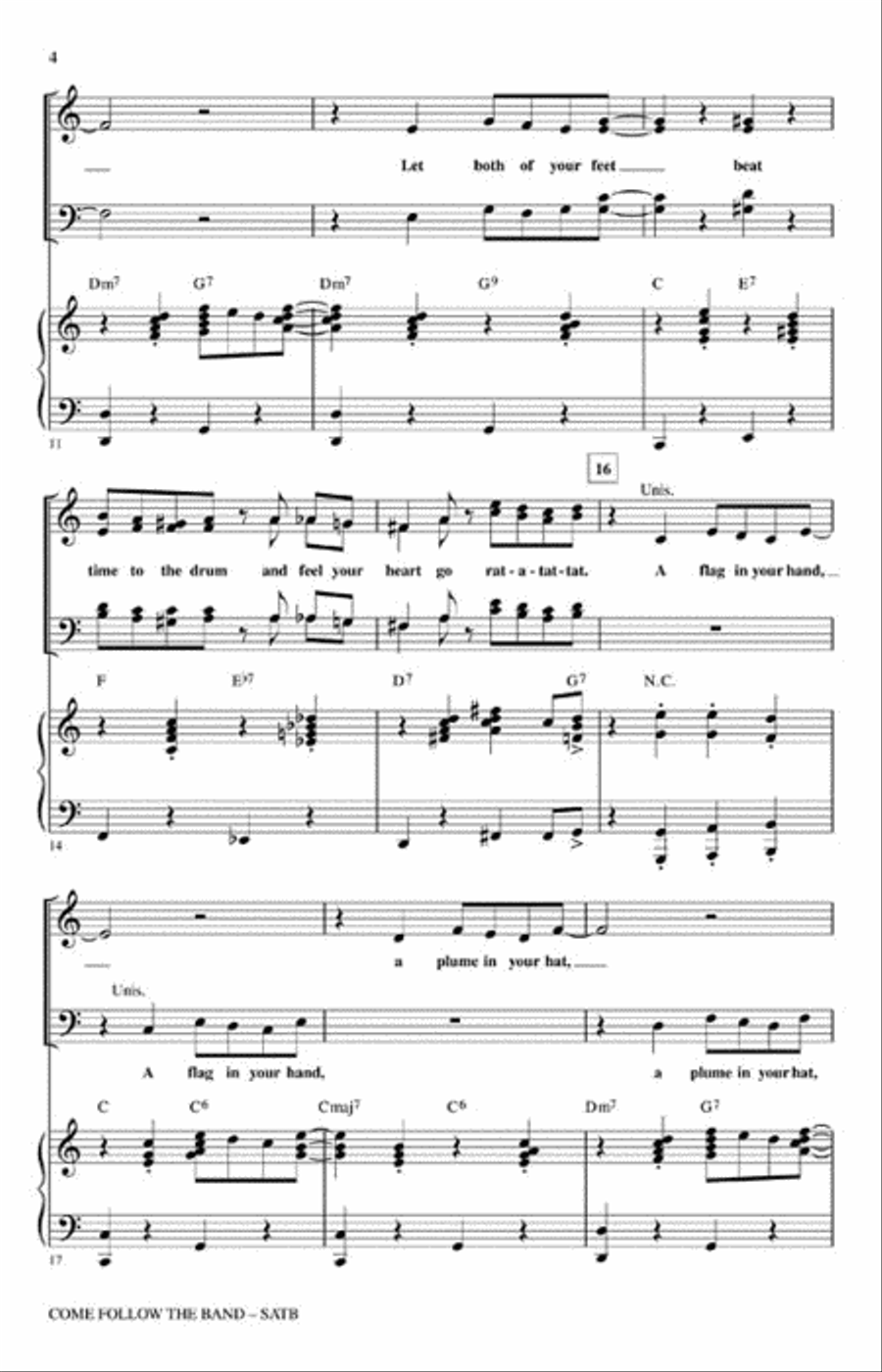 Come Follow the Band 4-Part scores gallery preview page 3