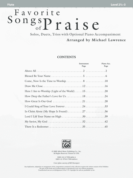 Favorite Songs of Praise (Solo-Duet-Trio with Optional Piano)