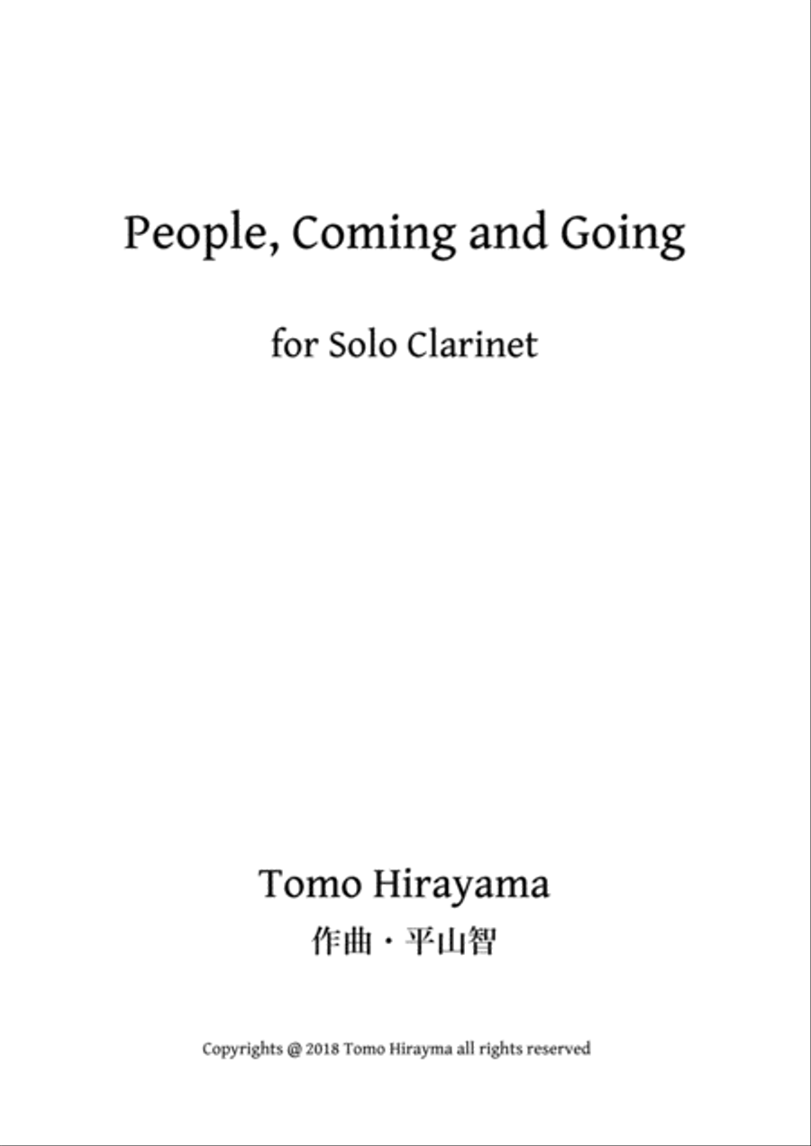 People, Coming and Going for Solo Clarinet Clarinet Solo scores gallery preview page 1