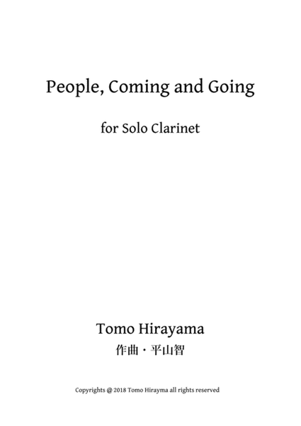 People, Coming and Going for Solo Clarinet