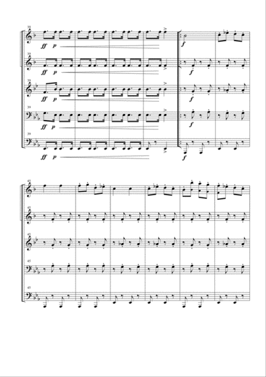 Infernal Galop (Can Can) for Brass Quintet Brass Quintet scores gallery preview page 4