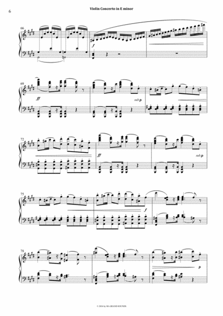 Mendelssohn Violin Concerto in E miner for Piano Solo image number null