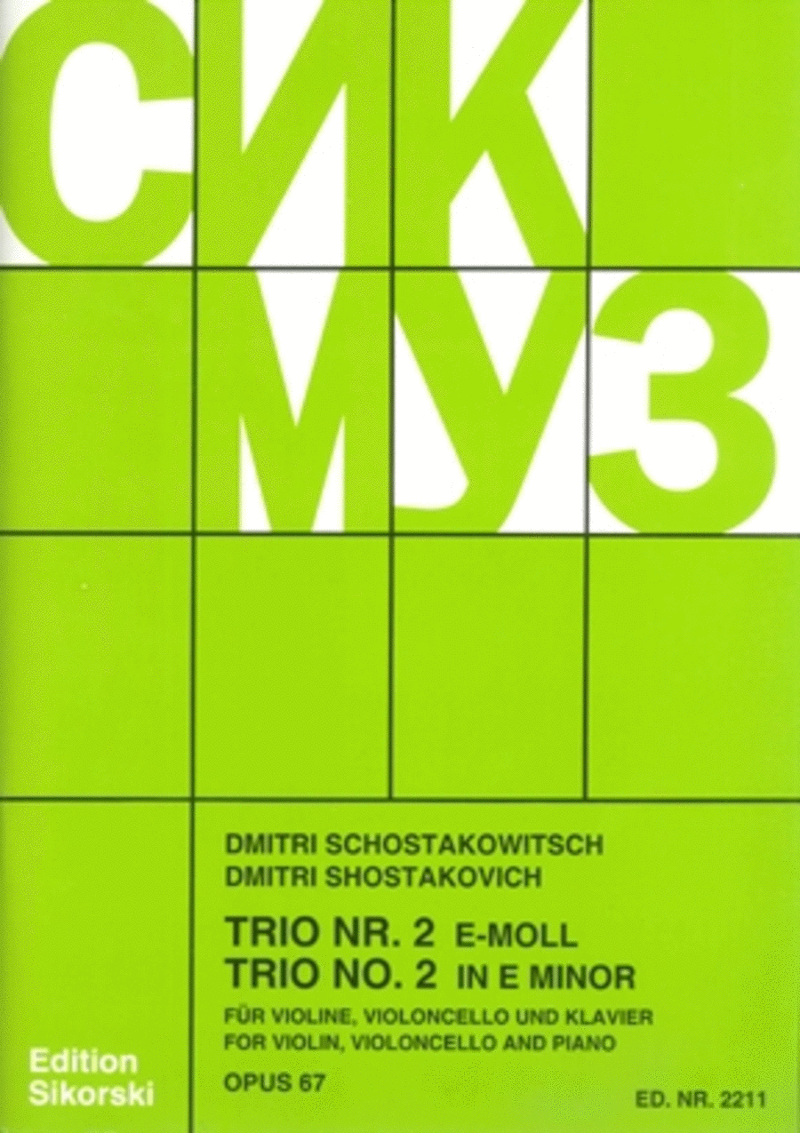 Trio No. 2, Op. 67 by Dmitri Shostakovich Piano Trio - Sheet Music