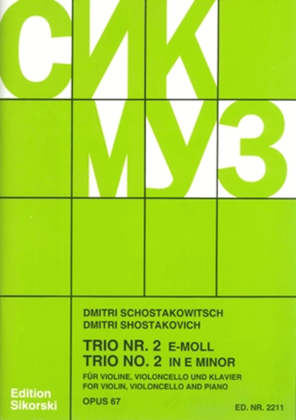 Book cover for Trio No. 2, Op. 67