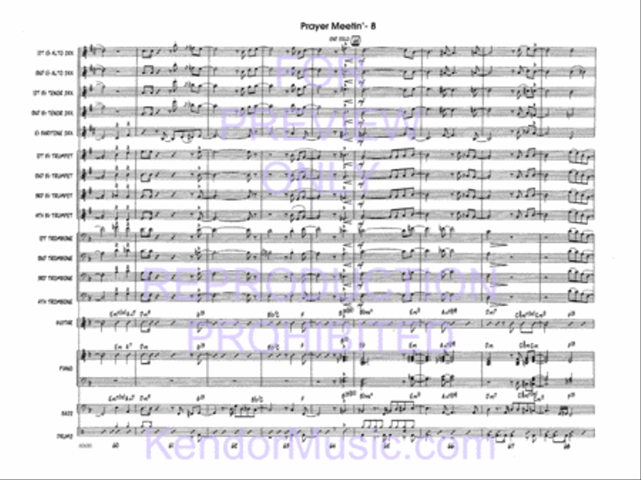Prayer Meetin' (Full Score) Jazz Ensemble scores gallery preview page 10