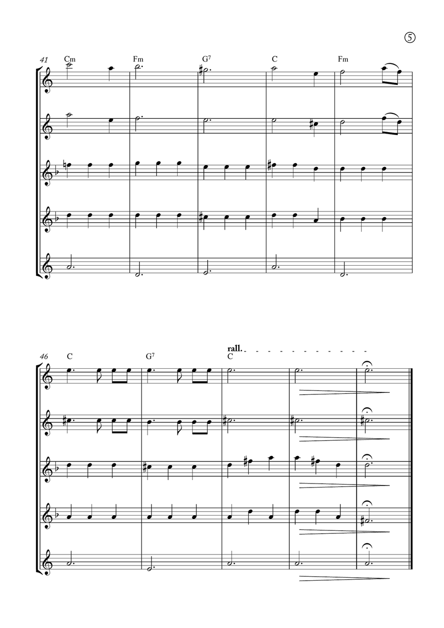 Serenade (Ständchen) Saxophone Quintet scores gallery preview page 5