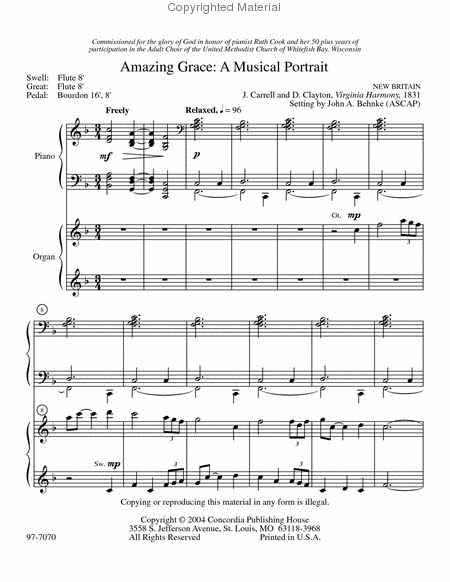 Amazing Grace: A Musical Portrait for Piano and Organ image number null