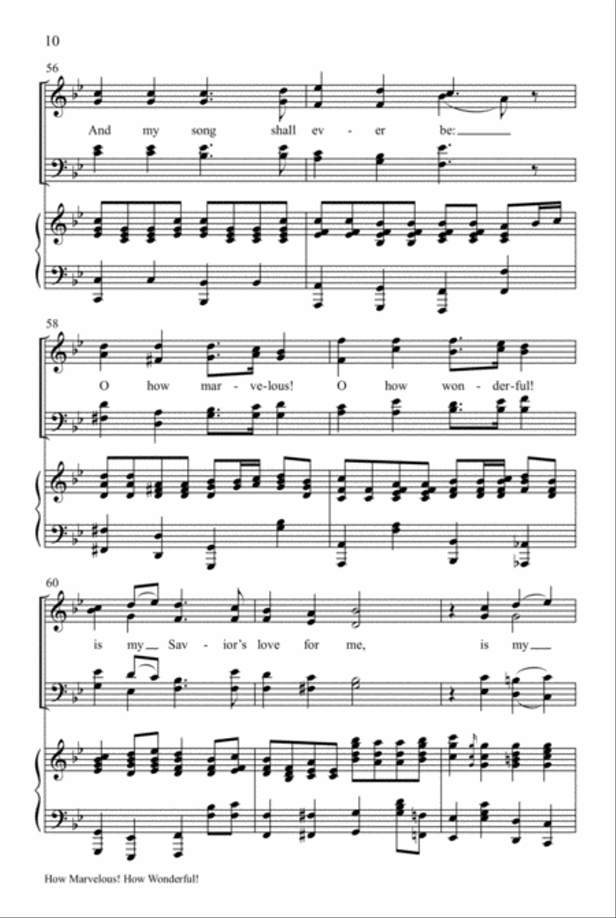 How Marvelous! How Wonderful! (I Stand Amazed) 4-Part scores gallery preview page 11