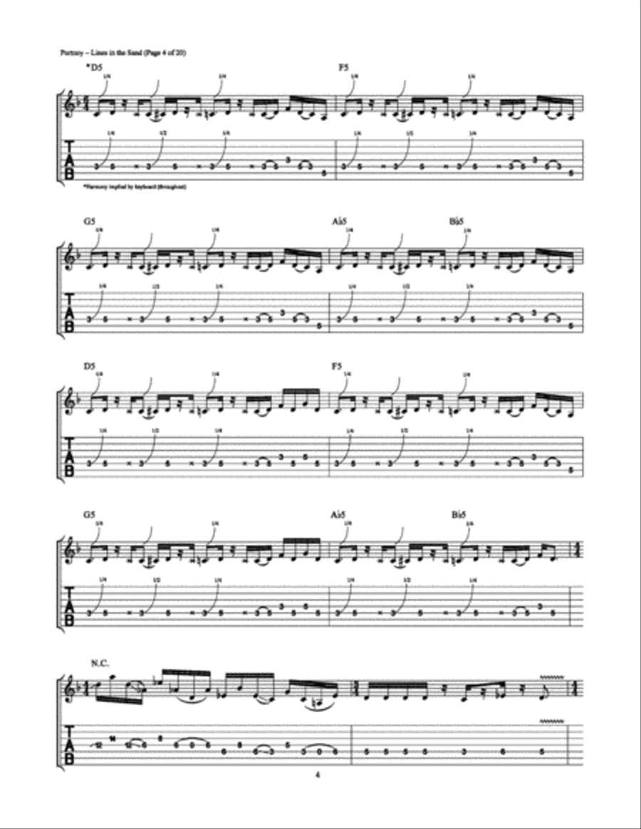 Lines in the Sand Lines in the Sand Electric Guitar scores gallery preview page 4