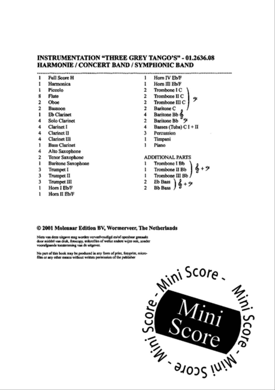 Three Grey Tango's Three Grey Tango's Concert Band scores gallery preview page 4