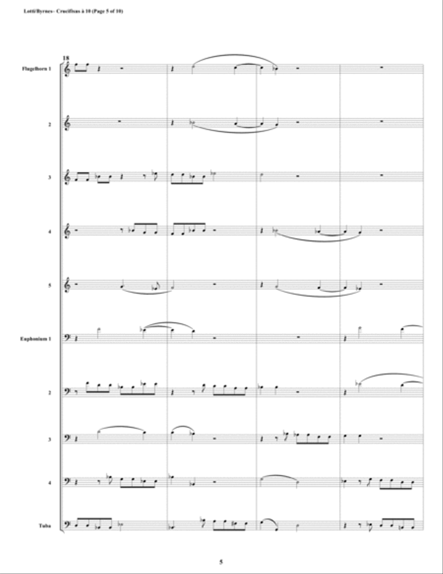 Crucifixus a 10 by Antonio Lotti (Conical Brass Choir) Brass Ensemble scores gallery preview page 5