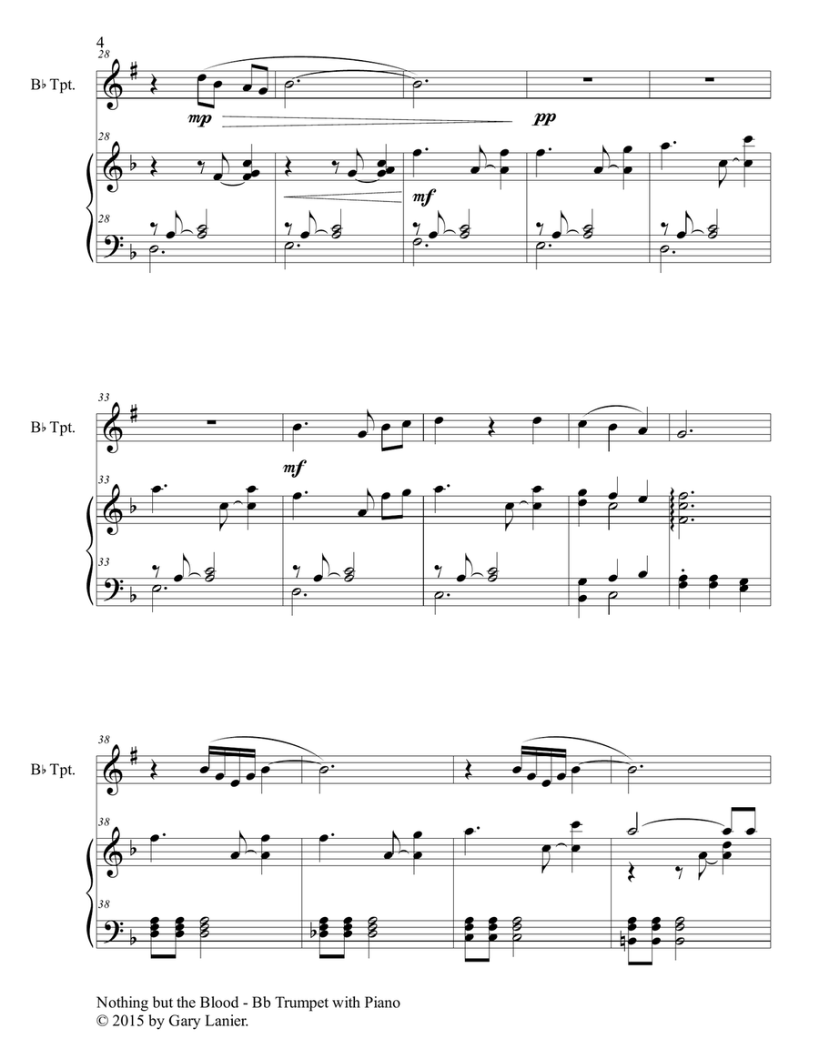 3 JOYFUL GOSPEL HYMNS (for Bb Trumpet with Piano - Instrument Part included) B-Flat Trumpet scores gallery preview page 5