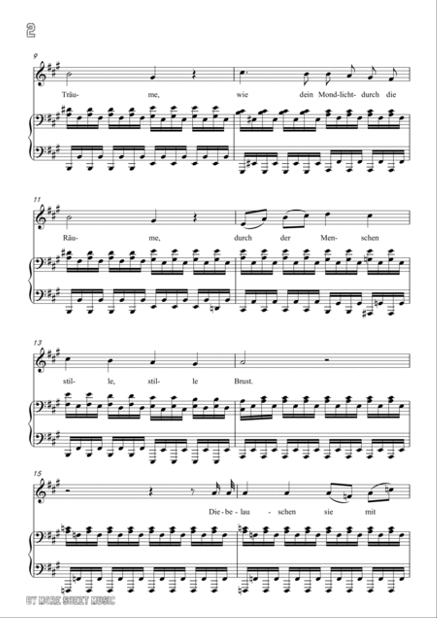 Schubert-Nacht und Träume in A for Vocal and Piano Schubert-Nacht und Träume in A for Vocal and Piano Voice scores gallery preview page 3